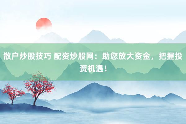 散户炒股技巧 配资炒股网：助您放大资金，把握投资机遇！